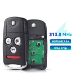2007-2013 Acura MDX RDX / 4-Button Flip Key / PN: 35111-STX-326 / N5F0602A1A (AFTERMARKET)